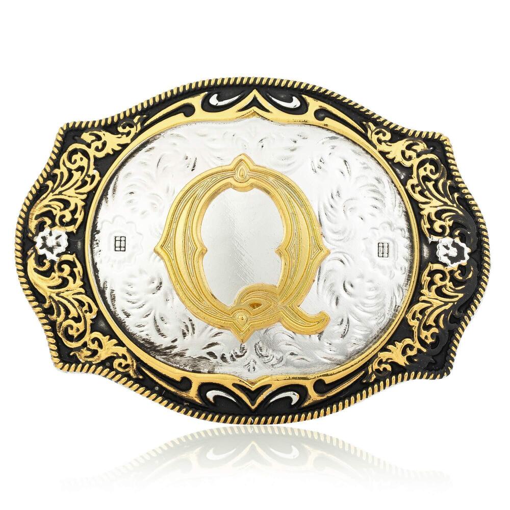 2352 Western Cowboy Belt Buckle ABCDJ to Z Initial Letter Belt Buckles